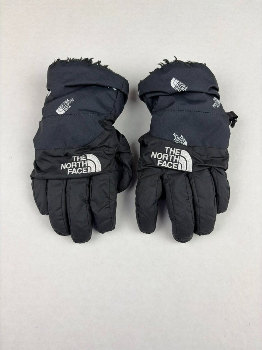 The North Face Black Gloves With Fur Lining in Black Size Small
